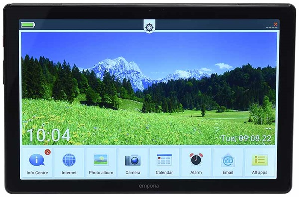 openingsscherm van de Emporia tablet